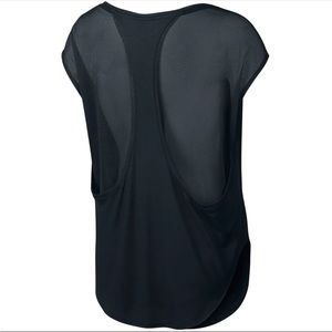 Nike T2 Mesh Back Workout Top ~ Black ~ Sz Small